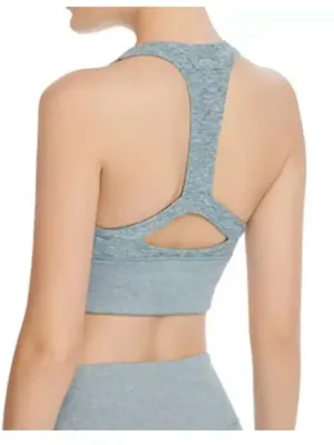 ALO Yoga Alosoft Serenity Sports Bra in Heather Blue Size XS thumbnail 2