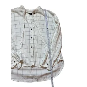 Madewell Flannel Tie-Neck Shirt in Windowpane‎ sz S thumbnail 11