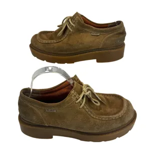 Vtg Mudd Sara 90s Platform Loafers Suede Brown Chunky Lug‎ Shoes 8.5 Academia thumbnail 11