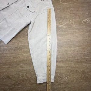 POL Corduroy Trucker Jacket Women's M Cream Raw Hem Cropped Boho Western thumbnail 8