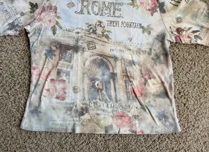 Vintage Cactus Rome Top Sz L 3/4 Sleeves thumbnail 4