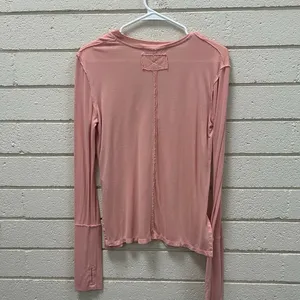 Free People We the Free Pink V Neck Long Sleeve Tee size S thumbnail 7