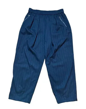 Free People dark gray pinstripe trouser pull on pants zip‎ pockets XS thumbnail 1