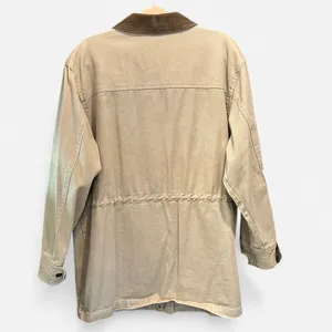Vintage Tan Barn Coat Corduroy Collar Cotton Utility Jacket Chore Coat Large thumbnail 6