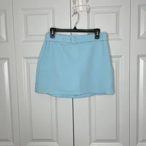Abercrombie & Fitch Light Blue Skort Side Zip Mini Skirt Shorts Medium thumbnail 3
