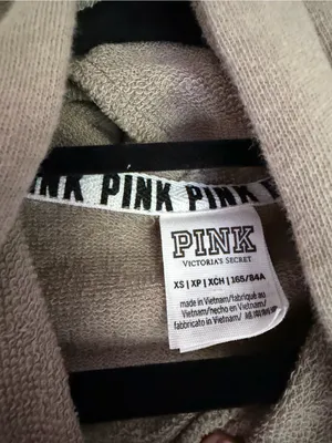 VS PINK Olive Green Lace Up Sleeve Cropped Hoodie Sweatshirt Women’s Size XS thumbnail 6