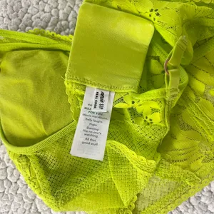 Aerie Hibiscus Lace Padded Longline Bralette Lime green thumbnail 5