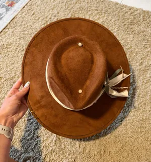 The modern Cactus suede hat with ribbon and twine tied on and pins/ ring details thumbnail 3