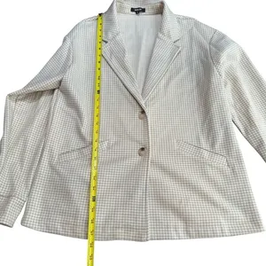 Wishlist‎ Size M Matching Blazer & Short Set Tan Cream Checkered Neutral Office thumbnail 11