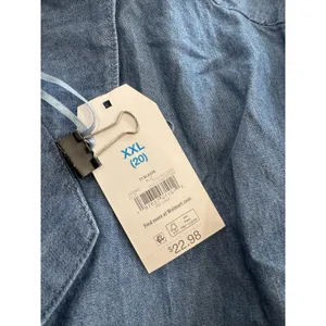 Time and Tru Chambray Blazer Jacket NWT Size XXL 20 Plus Size Light Blue thumbnail 7