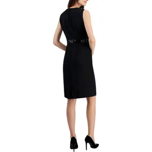 Kasper Womens Sheath Dress W/ Sequin Waistband Trim 10916477 Black 4 thumbnail 7