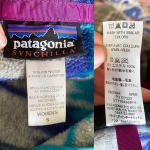 Patagonia Pullover Synchilla Snap-T Fleece Nepali‎ Dhoti Marathon Blue S EUC thumbnail 3