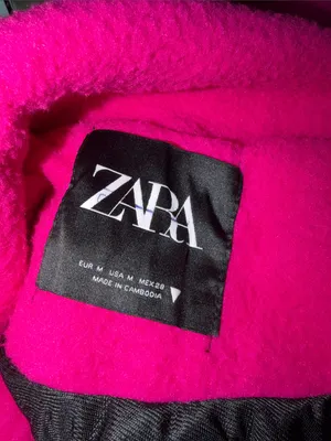 NWOT ZARA Pink / Fuchsia Faux Fur Teddy Boucle Coat Jacket Double Breasted M thumbnail 5