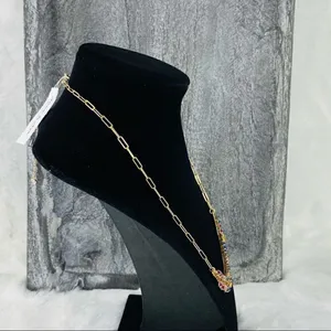 Anna & Ava Multicolor Crystal Fashion Curved Bar‎ Necklace Gold NWT thumbnail 6