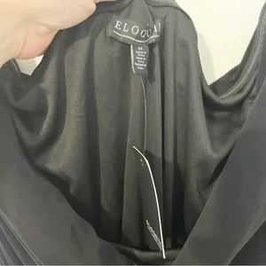 Eloquii Black Strapless Ruched Mesh Midi Dress Size 24 NWT thumbnail 3
