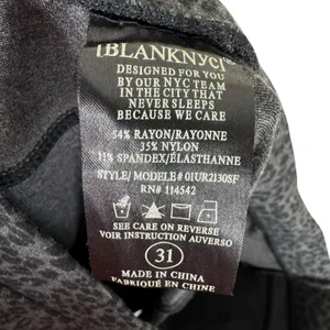 Blank NYC Black Gray Leopard Cheetah Mid Rise Cropped Knit‎ Dressy Leggings 31 thumbnail 6