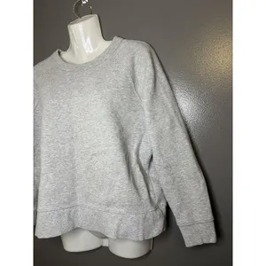 Athleta Sweatshirt Womens Medium Gray Fleece Raglan Crewneck Pullover Lined thumbnail 4