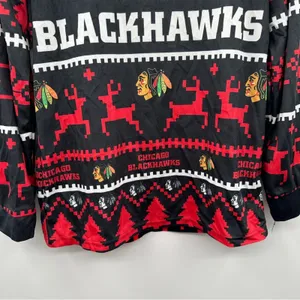 NFL Team Apparel Chicago‎ Blackhawks Long Sleeve Ugly Christmas Sweater Size S thumbnail 3