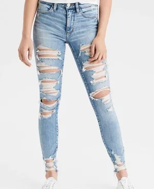 American Eagle Stretch Distressed Skinny Jeans thumbnail 1