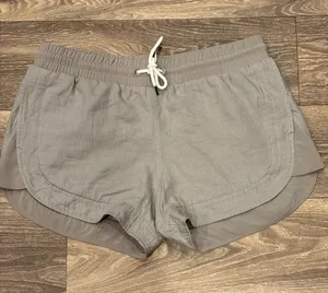 Athleta Light Gray Drawstring Athletic Shorts thumbnail 1