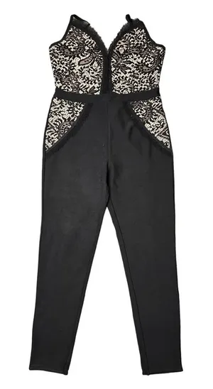 Ario Collection‎ Black Lace Bodice Jumpsuit thumbnail 1