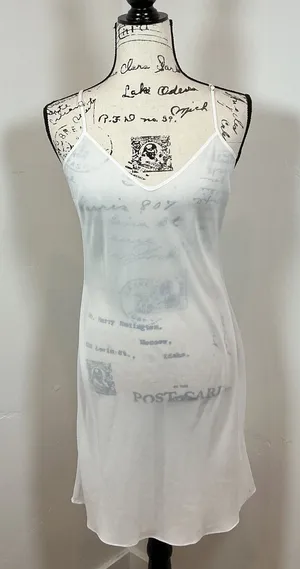 VERONICA BEARD White Sheer Slip Dress Mini Strappy V Neck Size‎ 8 thumbnail 1