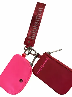 NWOT lululemon athletica Pink & Burgundy dual pouch thumbnail 3