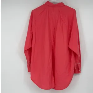 Aerie Women Small Coral Pink Linen‎ Viscose Blend Oversized Button Down Shirt thumbnail 2