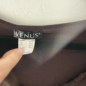 Venus Sweater Y2k‎ Small Brown Crochet Trim Long Sleeve Pullover Fairy Top thumbnail 4