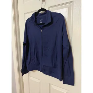 Aerie Womens Navy Blue Full Zip Track Jacket Mock Neck Activewear Large thumbnail 3
