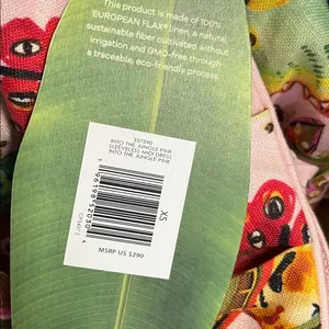 NWT Farm Rio Into The Jungle Premium Linen Midi Dress Pink XS thumbnail 5