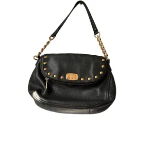 Michael Kors black Leather Studded Shoulder Bag w/partial chain strap thumbnail 4
