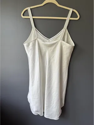 Ivory Satin Lace Trim Slip Dress with Bow Detail thumbnail 3