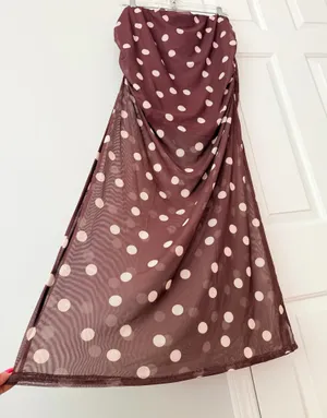 Anthropologie Maeve Polka Dot Print Mesh Side-Slit Maxi Skirt, Size XL thumbnail 9