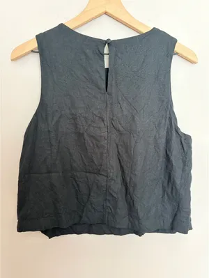 Abercrombie & Fitch Linen Shell Top Black Medium thumbnail 2