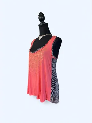 Vintage Y2K McBling Leopard Print Rhinestone Baby Phat Tank Top Size Small 🩷 thumbnail 6