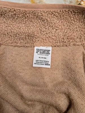 Victoria's Secret PINK cozy fleece snap button jacket Camel Size M thumbnail 4
