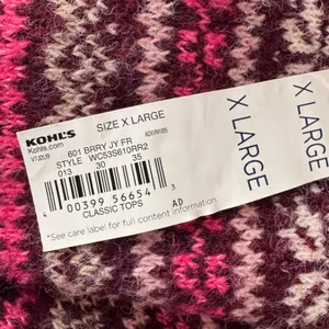 Croft & Barrow X-Large Sweater Fair Isle Crew Neck Long Sleeve Pullover Berry thumbnail 7