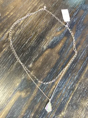 Kendra Scott Camry Silver Multi Strand Necklace with Abalone Pendant thumbnail 1