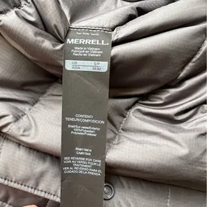 Merrell NWT Trailhead Insulated Reversible Bomber Jacket Size Small Black Grey thumbnail 14