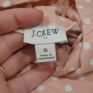 J. Crew Women's Size Small Tissue Turtleneck Shirt Pale Pink Polka Dot Layering thumbnail 4