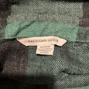 American Eagle Button Up Shirt Women XL Green Buffalo Plaid Peplum L/S Boho Chic thumbnail 4