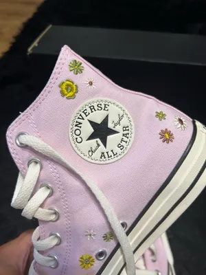 CONVERSE Ctas Hi top pink floral embroidered shoes sneakers women’s 8.5 new thumbnail 6