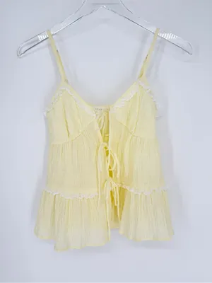 Lush Tie Front Tank‎ Top Women's XS Butter Coquette thumbnail 2