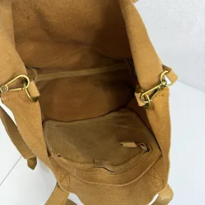 Madewell The Medium‎ Transport Tote Corduroy Suede Edition Crossbody Strap Gold thumbnail 11