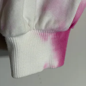 Nike Womens XL Pink Tie Dye Cropped Sweatshirt Long Sleeve Crewneck Logo Top thumbnail 3