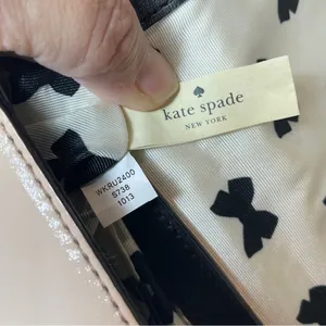 Kate Spade Light Pink Black Bow‎ Mini Crossbody Bag | Coquette Minimalist thumbnail 6