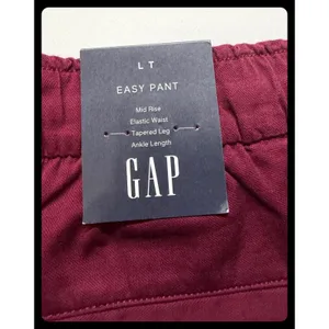 Gap Easy Pant Womens L Tall Maroon Tapered Leg Ankle Length Cotton Blend Pull On thumbnail 4