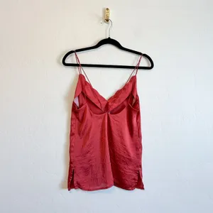 Free People Intimately | Scallop Satin Cami Top in Burnt Earth Red thumbnail 4