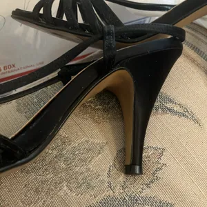 FINAL MARKDOWN Strappy satin benzelli sandals 6 1/2 Black Size 6.5 thumbnail 3
